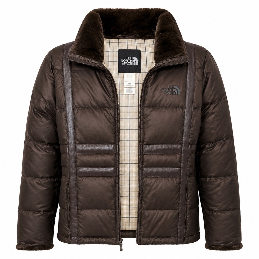 The North Face Women's Size Medium 550 Puffer Jacket Brown Sherling Y2K Coat